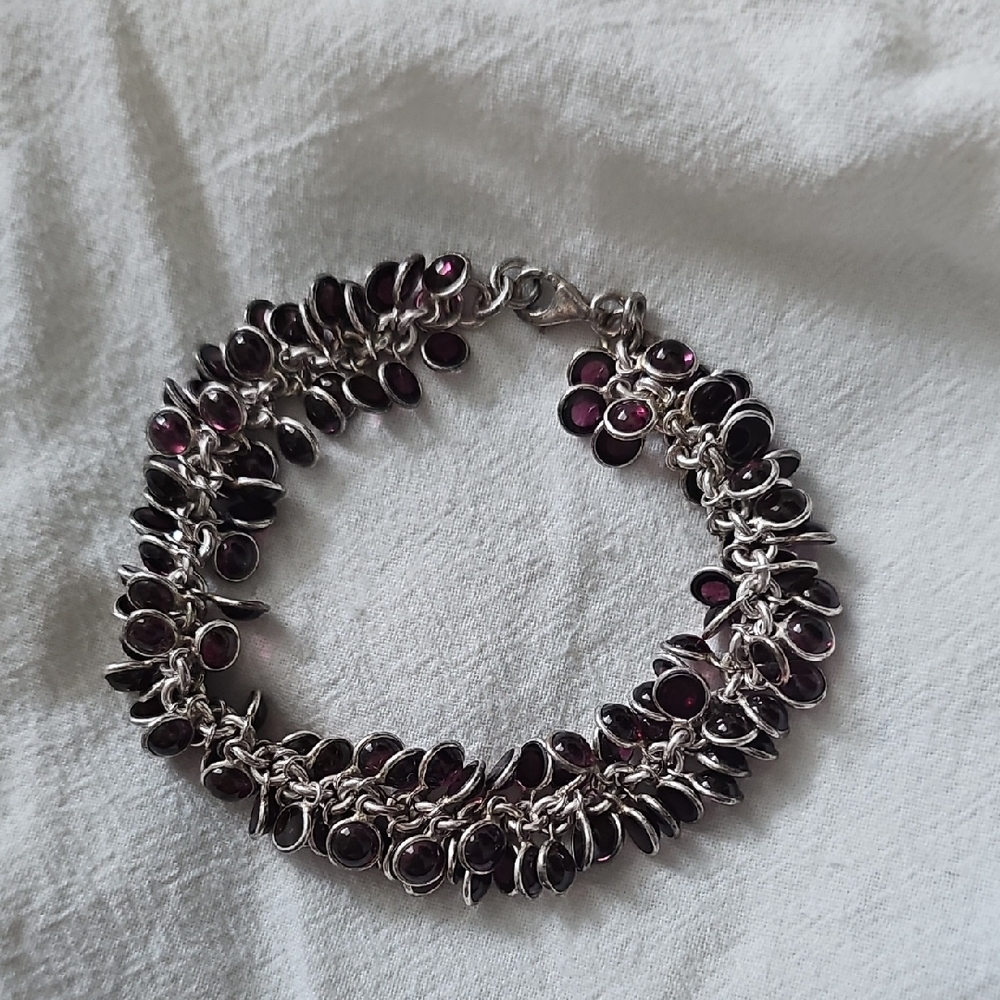 Silpada Silver and Deep Purple Bracelet